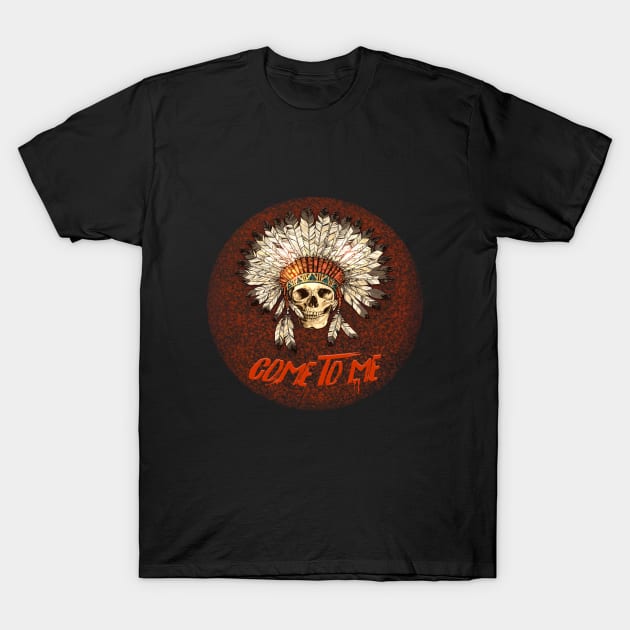 Limited Edition: Indian Tribal Headdress With Skull T-Shirt by textops